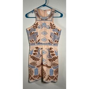 JOA Los Angeles Embroidered Mini Dress Floral Sleeveless Women's XS